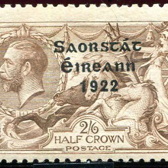 Ireland 1922 "Saorstat" ovpt on 2/6d Seahorse ...
