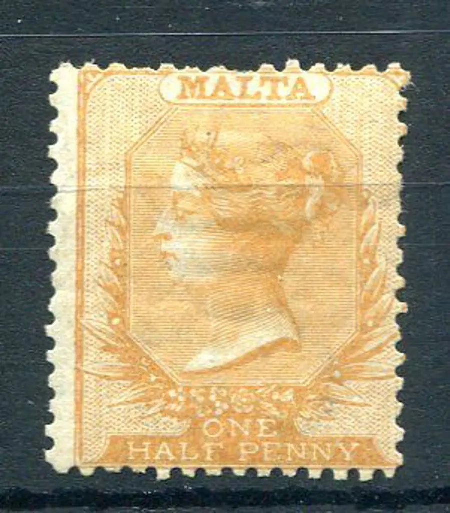 Malta 1863/81 ½d orange QV with Crown CC reversed ... Image 1++