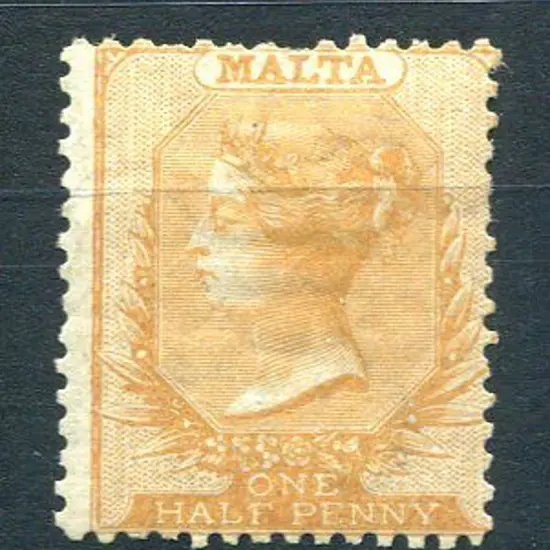Malta 1863/81 ½d orange QV with Crown CC reversed ...