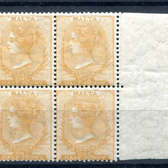 Malta 1863/81 ½d bright orange yellow QV right ...