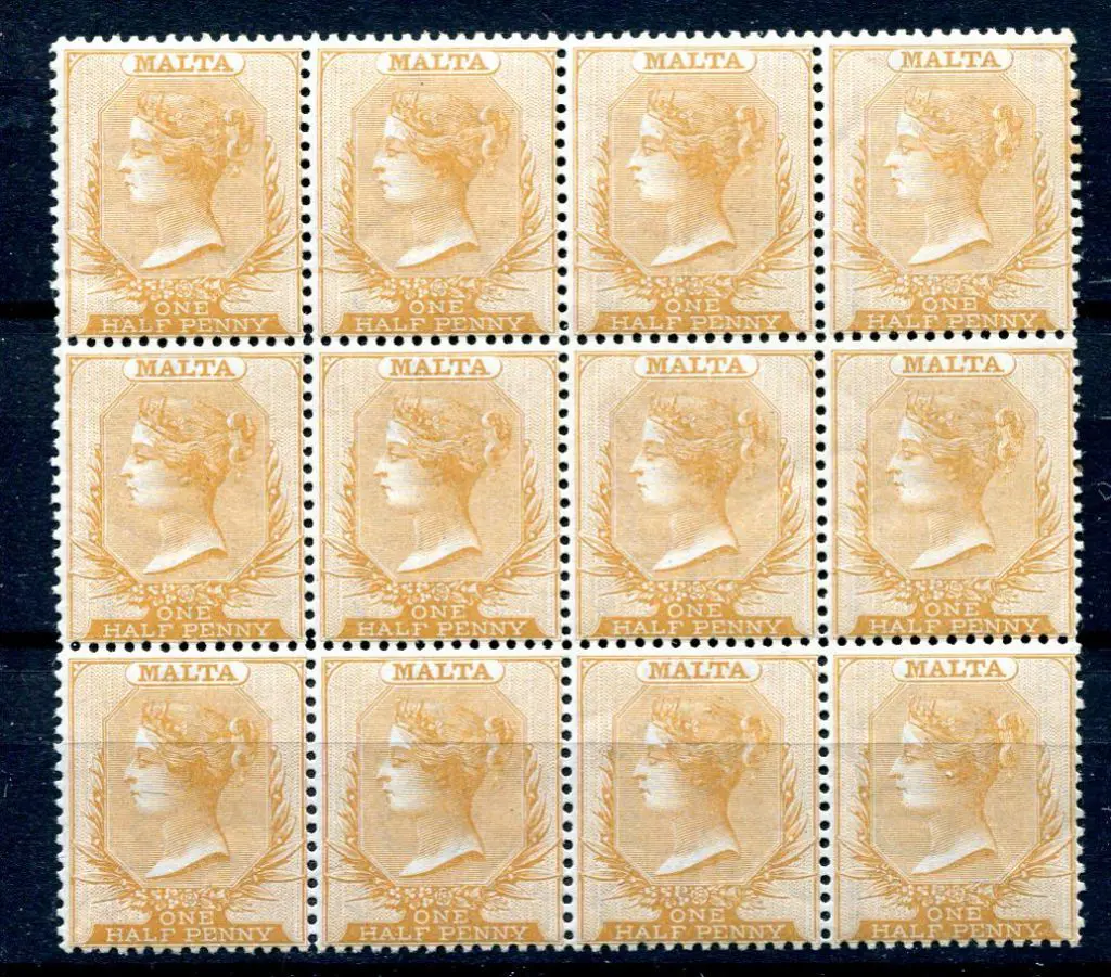 Malta 1863/81 ½d yellow buff QV. Fresh MUH/MLH ... Image 1++