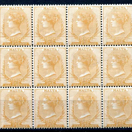 Malta 1863/81 ½d yellow buff QV. Fresh MUH/MLH ...