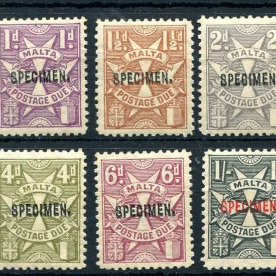 Malta 1925 Postage Dues, script wmk, set of 10 ...