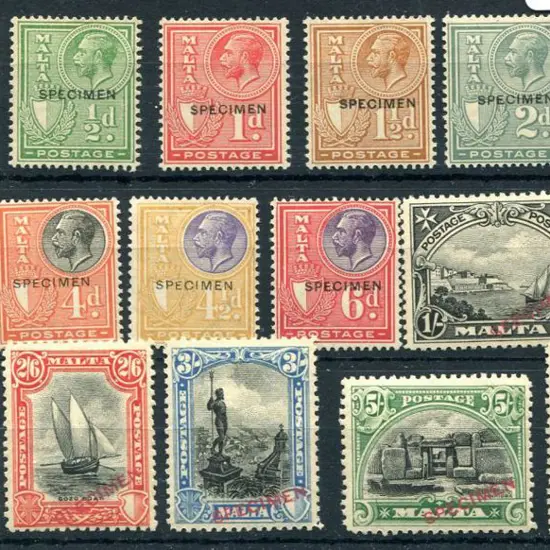 Malta 1926/27 "Postage" pictorials to 10/- ovptd ...