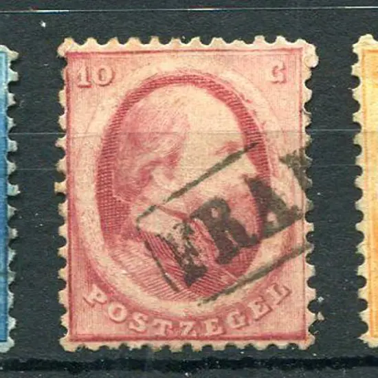 Netherlands 1864 King William perfd set of 3 all ...