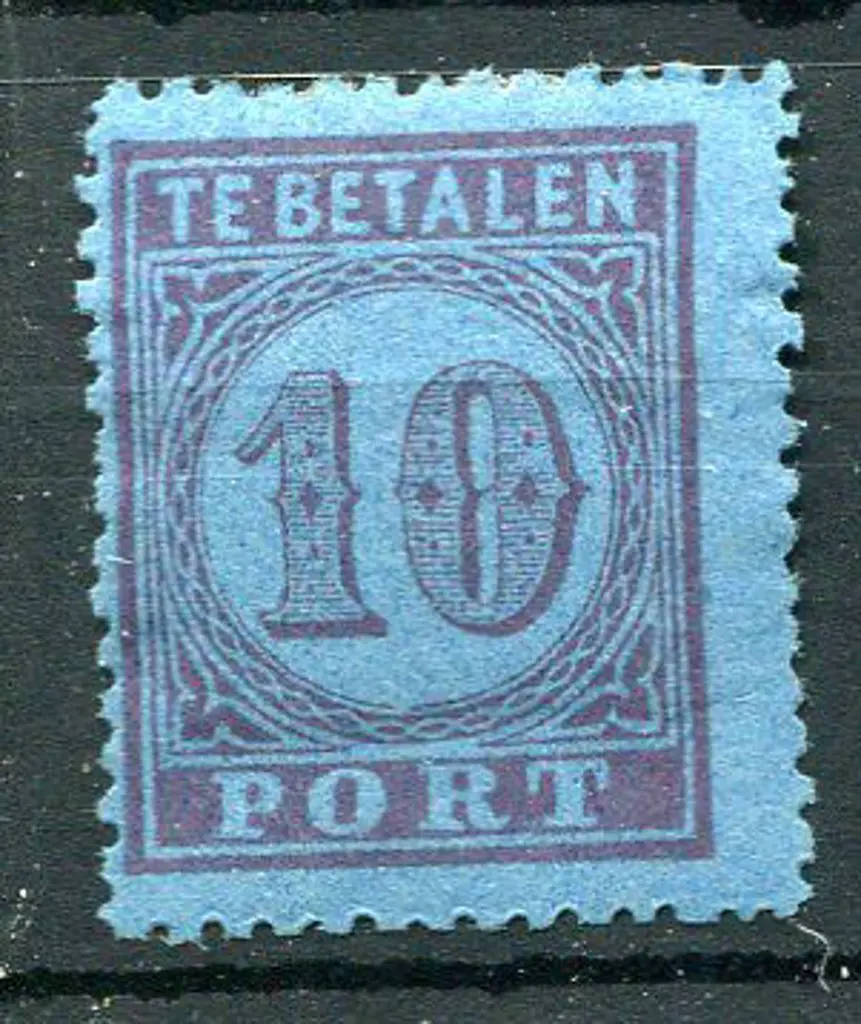 Netherlands 1870 10¢ purple on blue PD perf. ... Image 1++