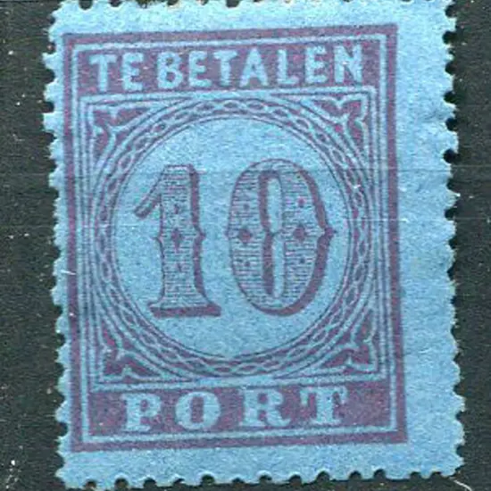 Netherlands 1870 10¢ purple on blue PD perf. ...