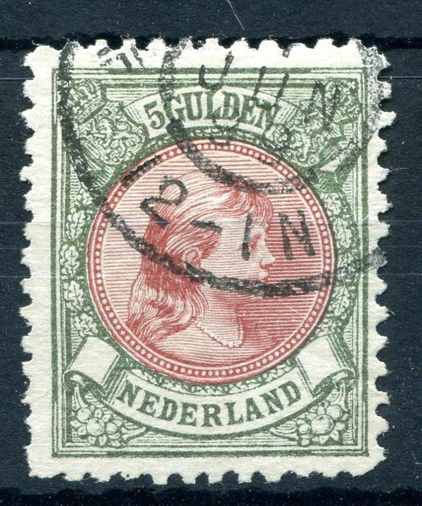 Netherlands 1893/98 5g lake & bronze green with ... Image 1++