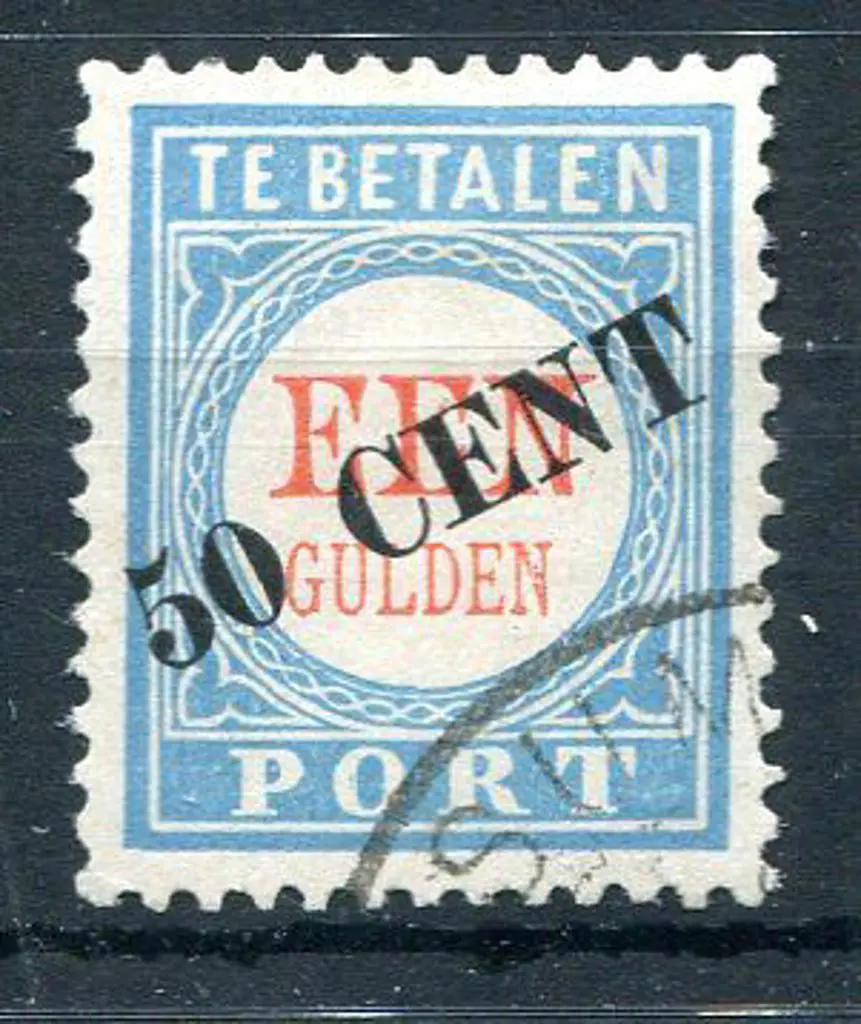 Netherlands 1906 50¢ on 1g Postage Due. Fine used ... Image 1++