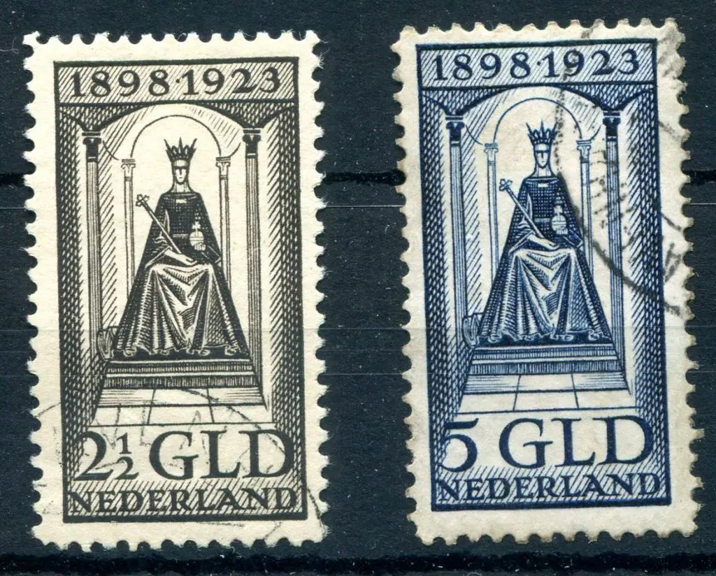 Netherlands 1923 2½g & 5g 25th Anniv of Queen's ... Image 1++