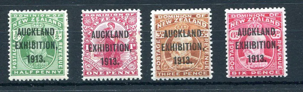 New Zealand 1913 "Auckland Exhibition 1913" ovptd ... Image 1++