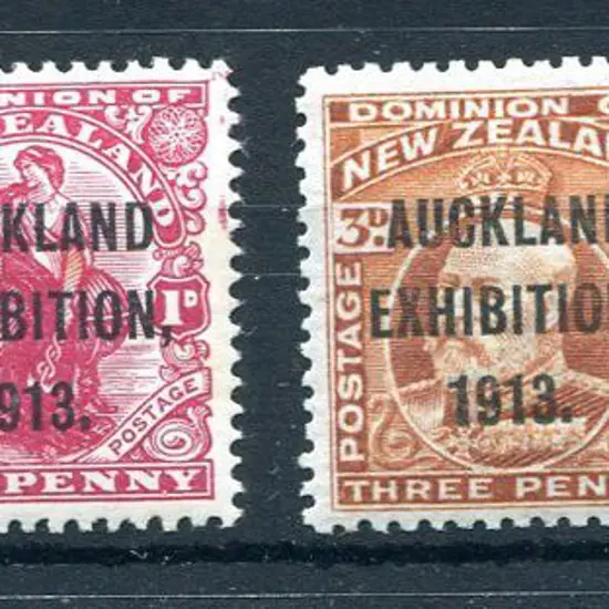 New Zealand 1913 "Auckland Exhibition 1913" ovptd ...