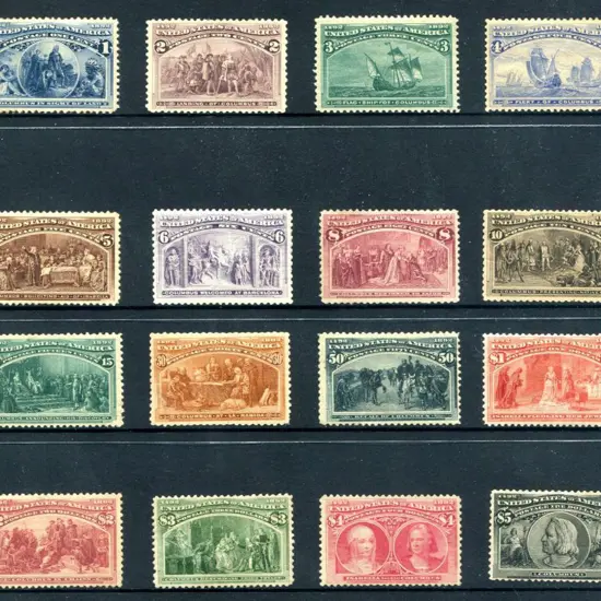 USA 1893 1c to $5 Columbus complete set of 16. ...