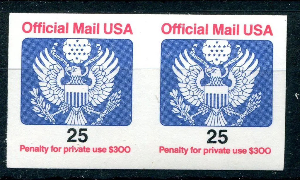 USA 1988/91 25c "Official Mail USA" imperforate ... Image 1++