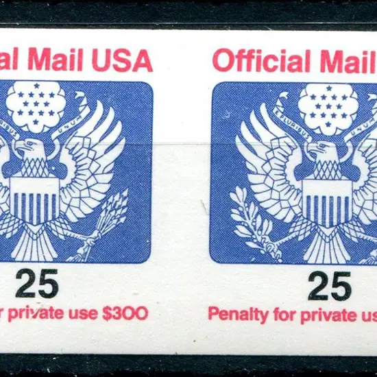 USA 1988/91 25c "Official Mail USA" imperforate ...