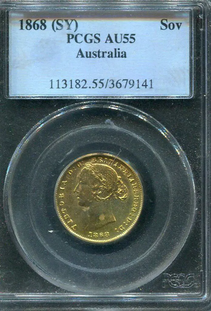 1868 Sydney Mint QV gold sovereign. aUnc, graded ... Image 1++