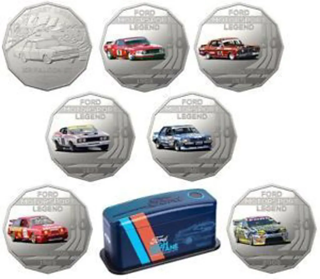 2018 50c coloured coin Ford Australia Heritage set ... Image 1++