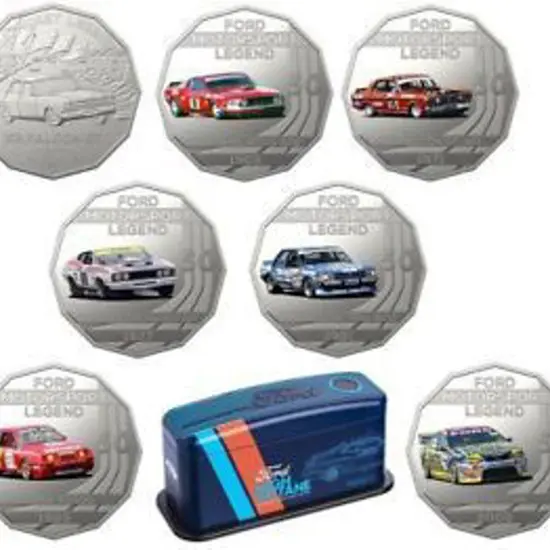 2018 50c coloured coin Ford Australia Heritage set ...