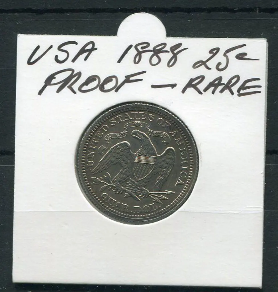 USA 1888 25c Quarter Dollar proof. Rare. Image 1++