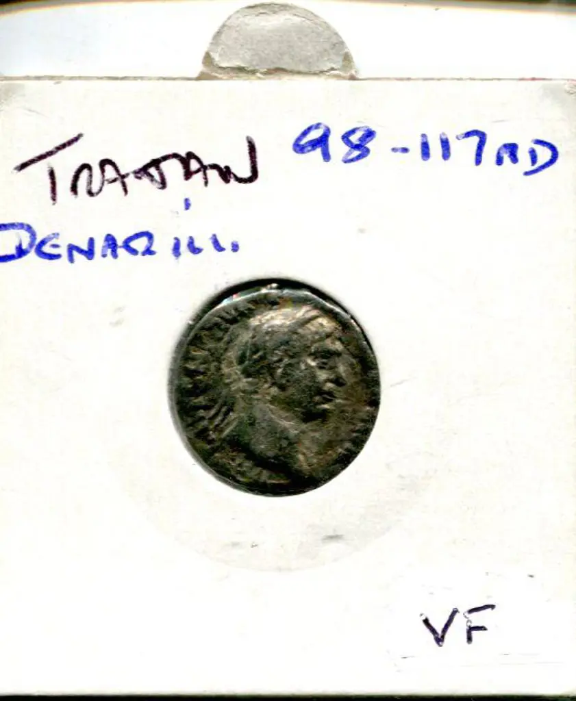 98AD-117AD Trajan Denarius. VF Image 1++
