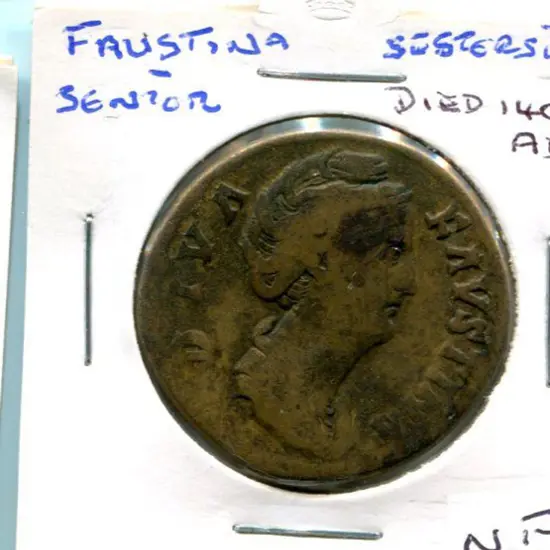 140AD Faustina Senior Sesterius. NF