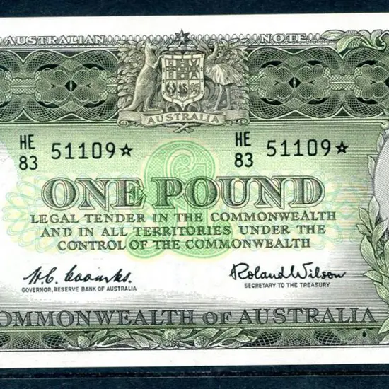 1960 £1 emerald Star note Coombs & Wilson. aUnc ...