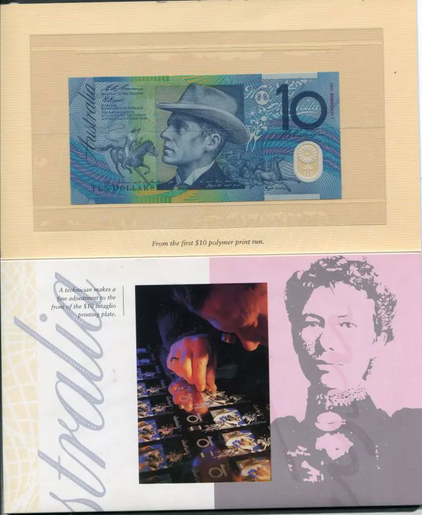 1993 $10 last paper & first polymer pres folder ... Image 1++