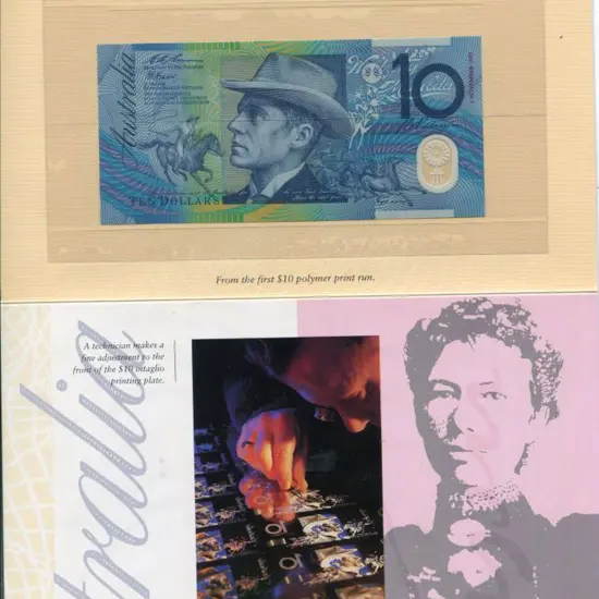 1993 $10 last paper & first polymer pres folder ...