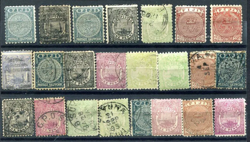 Fiji 1891-1902 ½d to 2½d MLH & used range on ... Image 1++