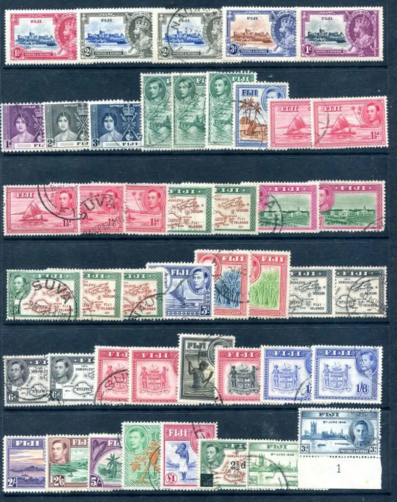 Fiji 1935-1968 (June) used range (Silver Jubilee ... Image 1++
