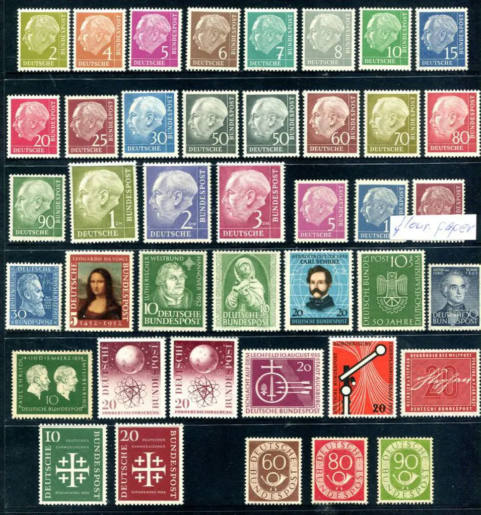 Germany - West 1951-1956 MUH group on 2 Hagners ... Image 1++