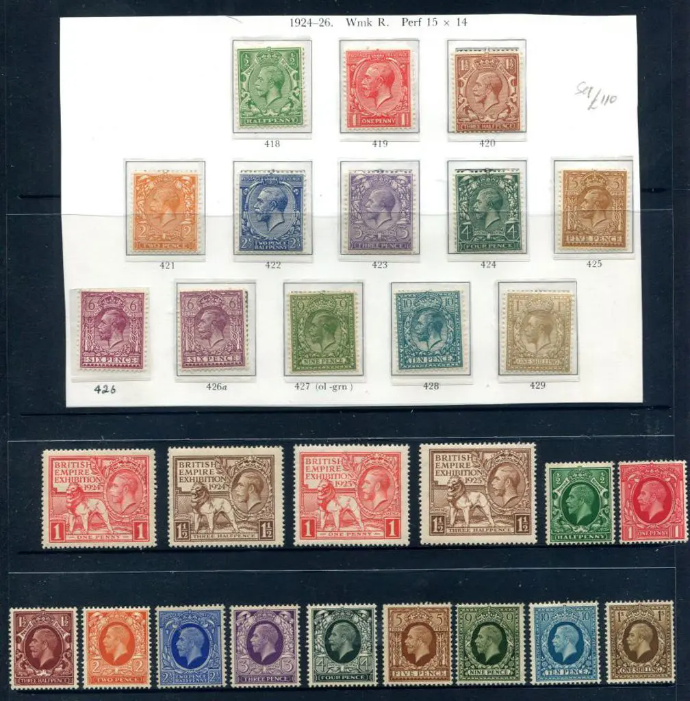Great Britain KGV MUH/MLH incl 1924/26 simplified ... Image 1++