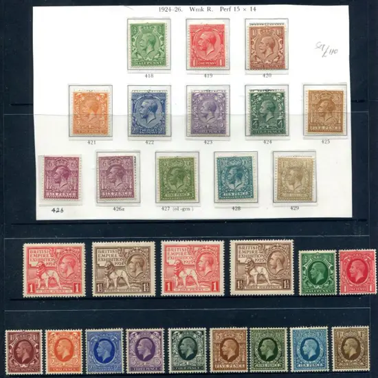 Great Britain KGV MUH/MLH incl 1924/26 simplified ...