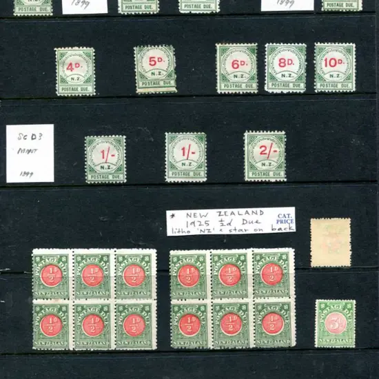 New Zealand Assorted MUH/MLH noting 1907 3d Huia ...