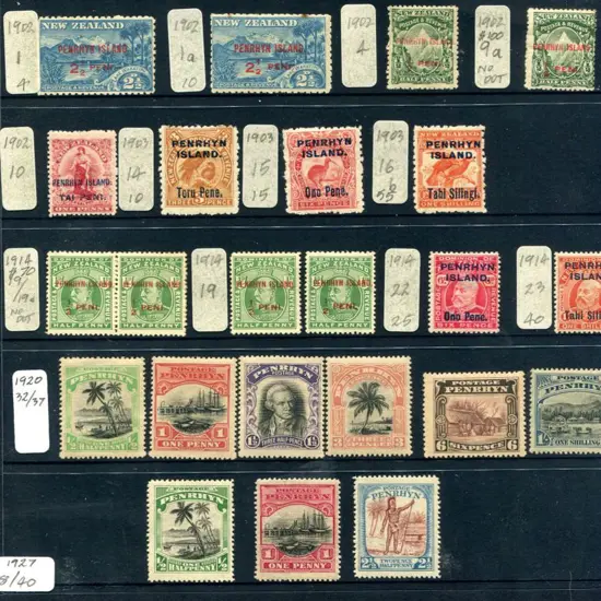 New Zealand-Penrhyn & Samoa 1902-1935 range of ...