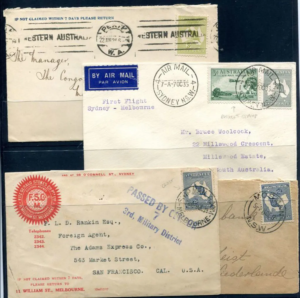 Kangaroos 4 covers comprising 1918 2½d on censored ... Image 1++