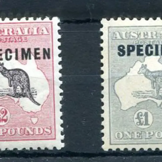 Kangaroos "SPECIMEN" ovptd selection incl 3rd wmk ...