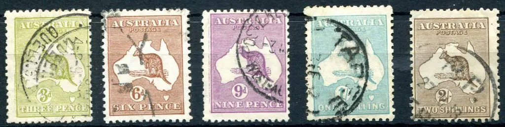 Kangaroos 3d, 6d, 9d, 1/- & 2/- selection all with ... Image 1++