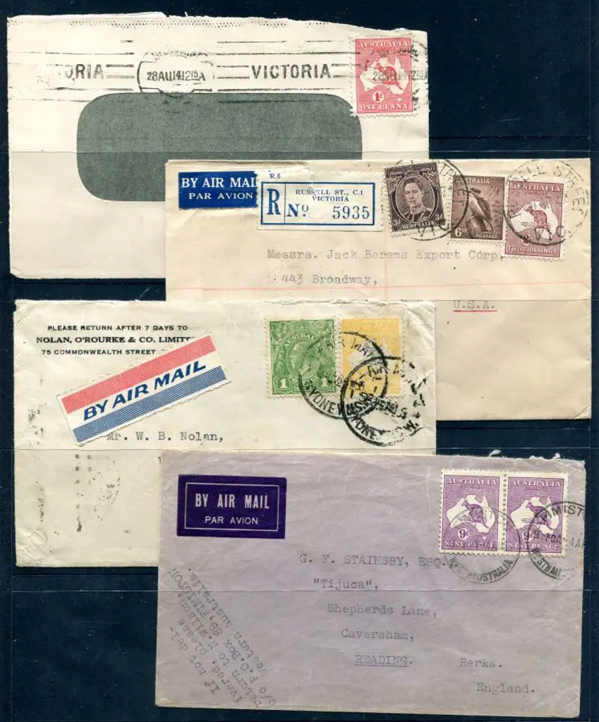 Kangaroos Group of 4 on cover comprising 1d red ... Image 1++