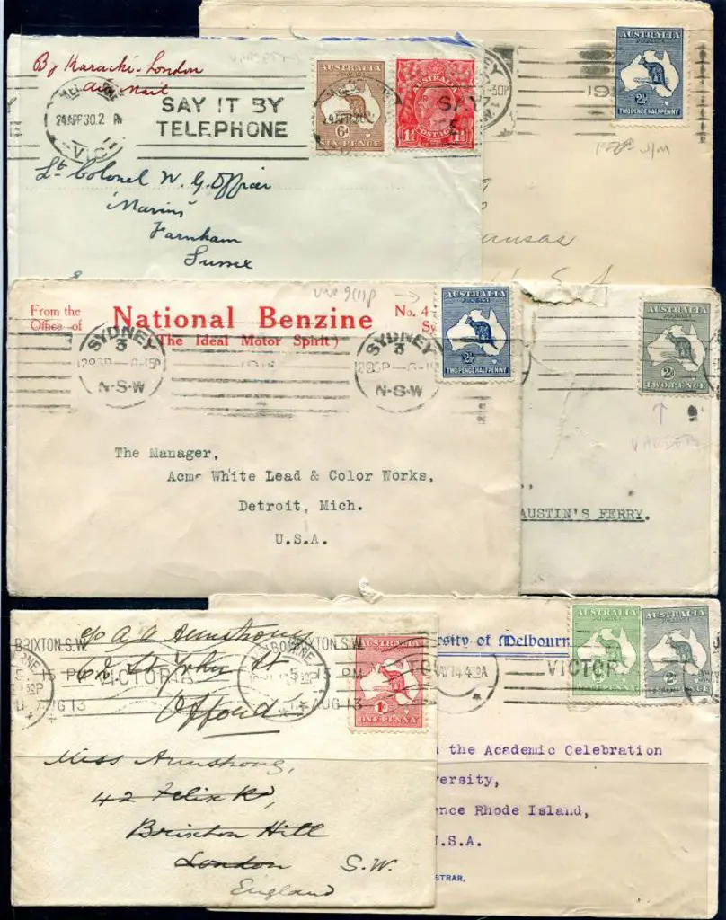 Kangaroos All on covers comprising 1913 to England ... Image 1++