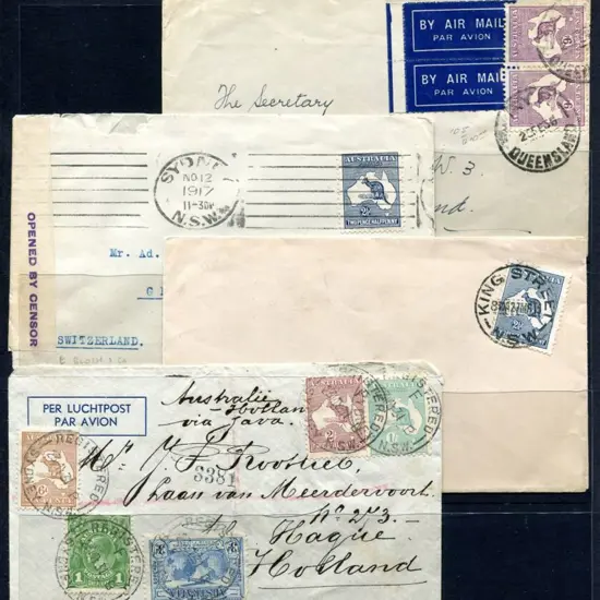 Kangaroos Cover selection with two franked by 2½d ...