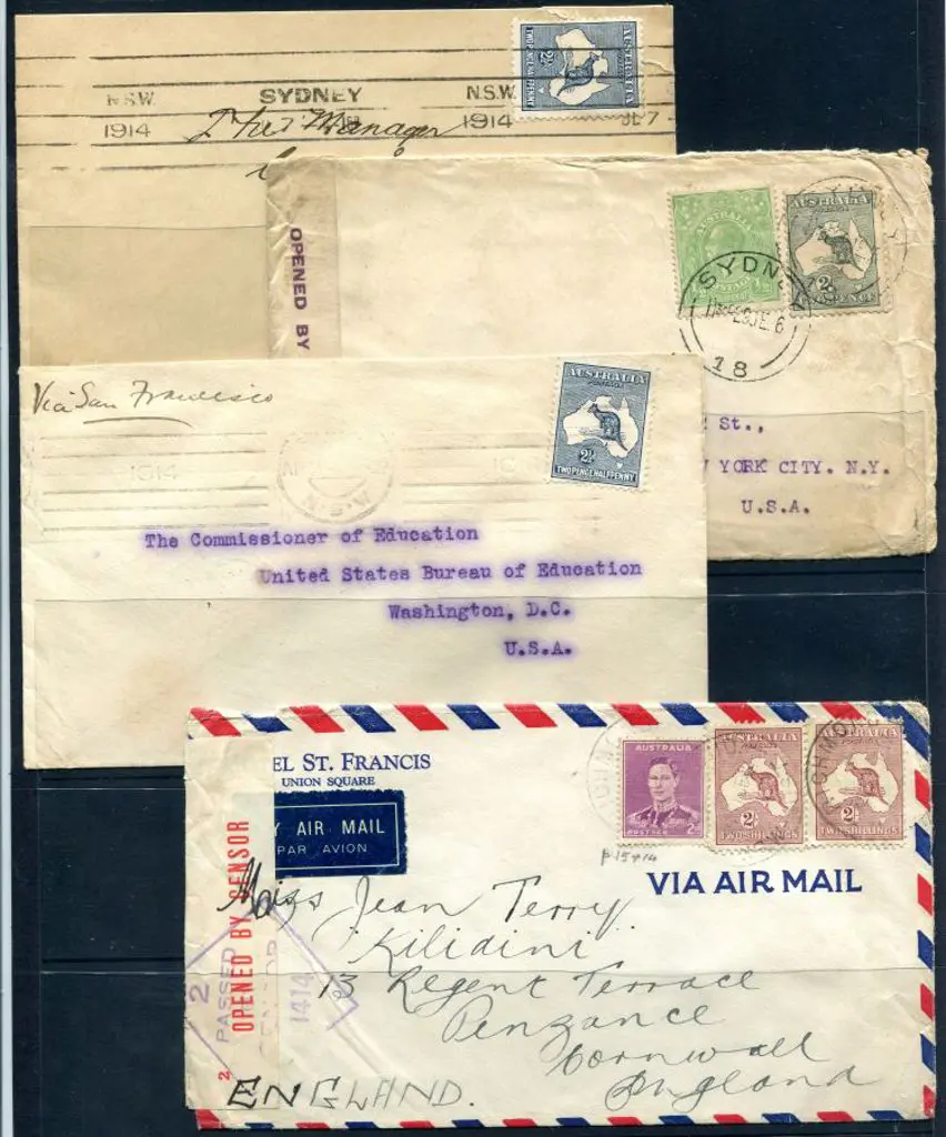 Kangaroos Range on covers comprising 1914 (7th ... Image 1++