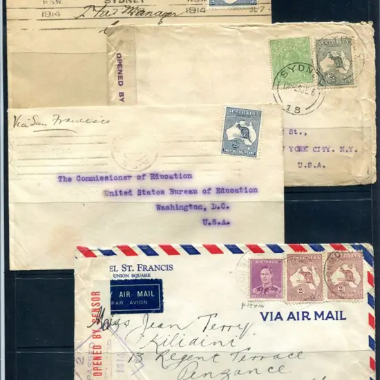 Kangaroos Range on covers comprising 1914 (7th ...