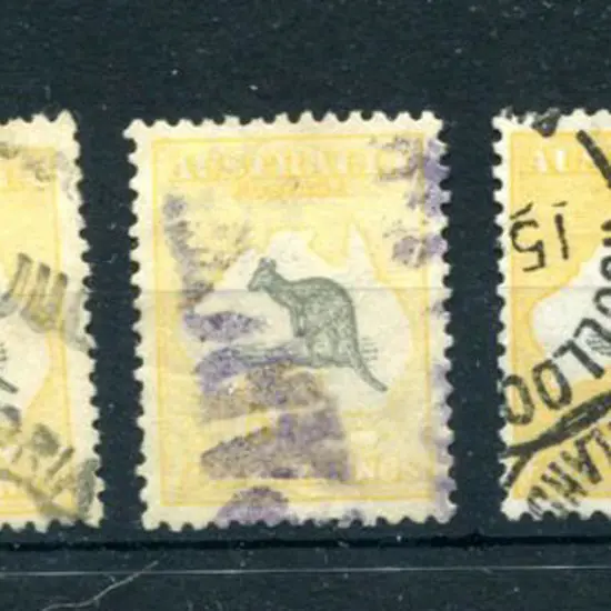 Kangaroos 5/- vals x 17 good to fine used, some ...