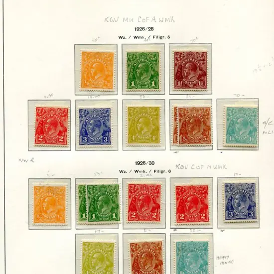 Kangaroos & KGV Accumulation on Schaubek pages ...