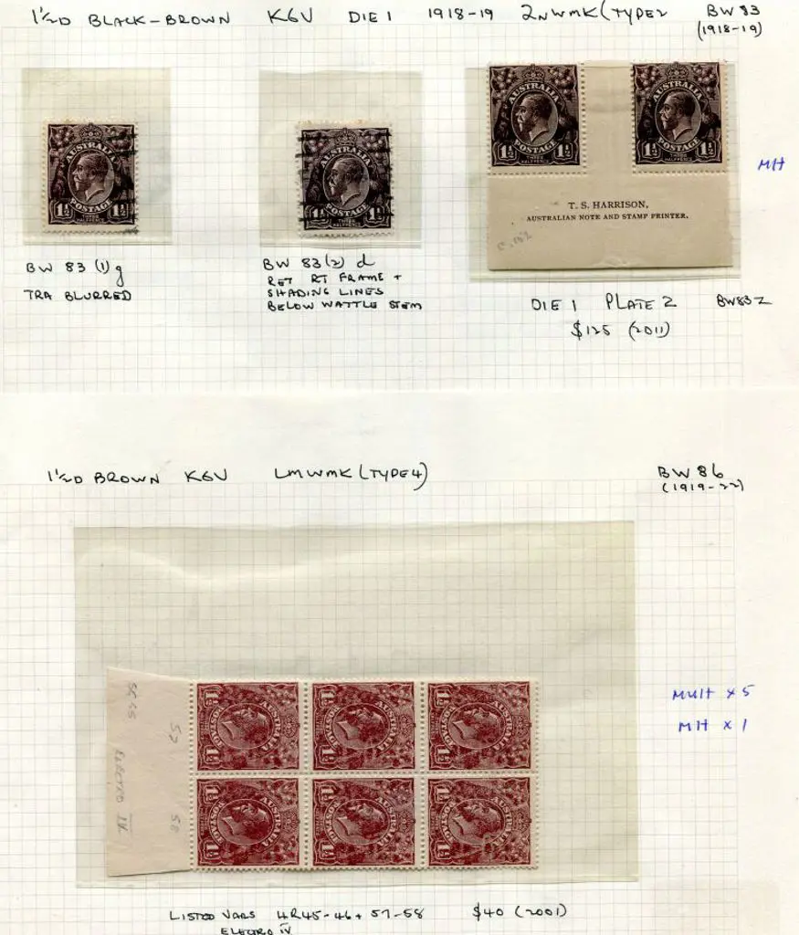 KGV 1½d Die I browns & greens written up on Devon ... Image 1++