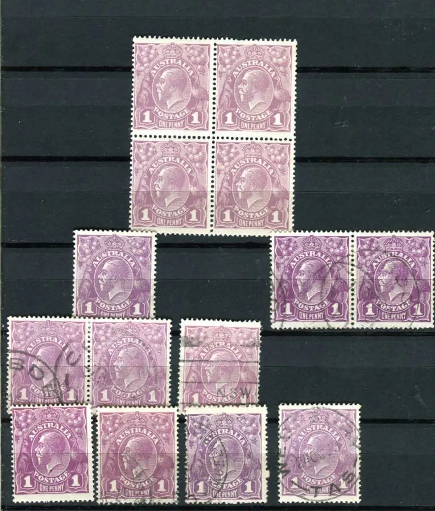 KGV 1d accumulation with 290 reds, 14 violets & 50 ... Image 1++