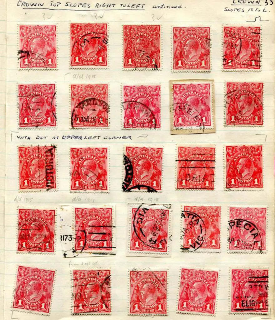KGV 1d values in old time note book labelled ... Image 1++