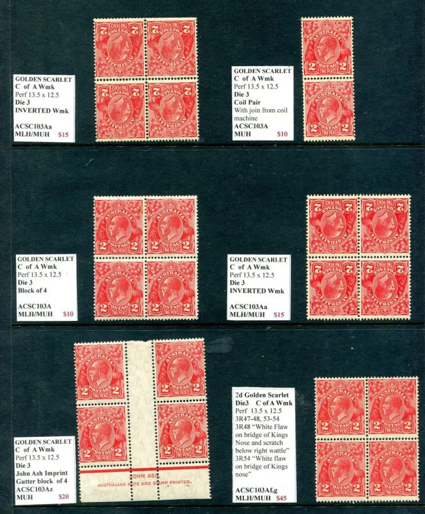 KGV 2d red Die III Small Multi (12 MLH singles, 3 ... Image 1++