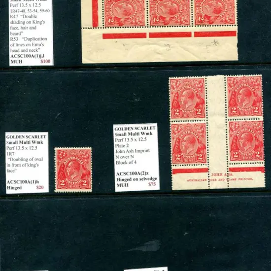 KGV 2d red, Die II, Small Mult perf. 13½ x 12½ & ...